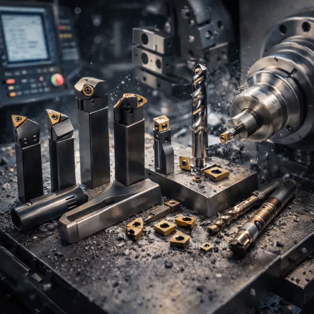 ابزارهای تراشکاری CNC فلز | معرفی کامل انواع، اینسرت‌ها و کاربردها